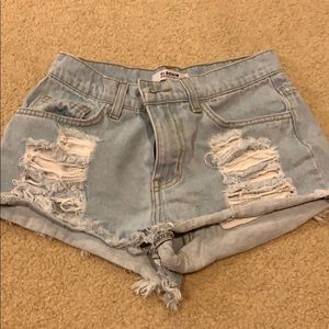O2 denim shorts